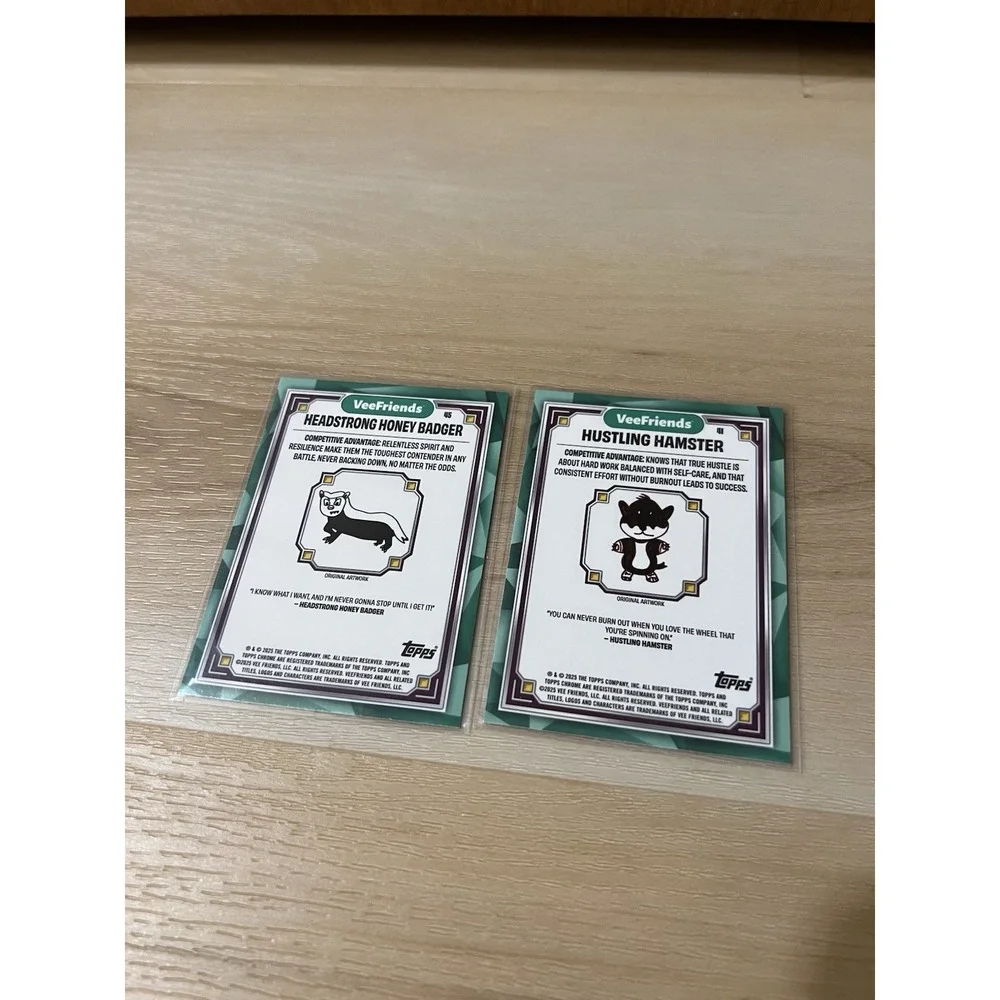 2025 Topps Chrome VeeFriends‎ Lot Of 2 Headstrong Honey Badger Hustling Hamster